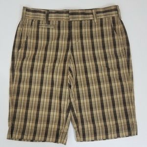 Vince Women's Shorts Plaid Brown Multi-Color Sz 4